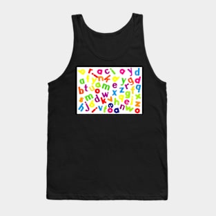 Jumbled up Multi Coloured Letters Tank Top